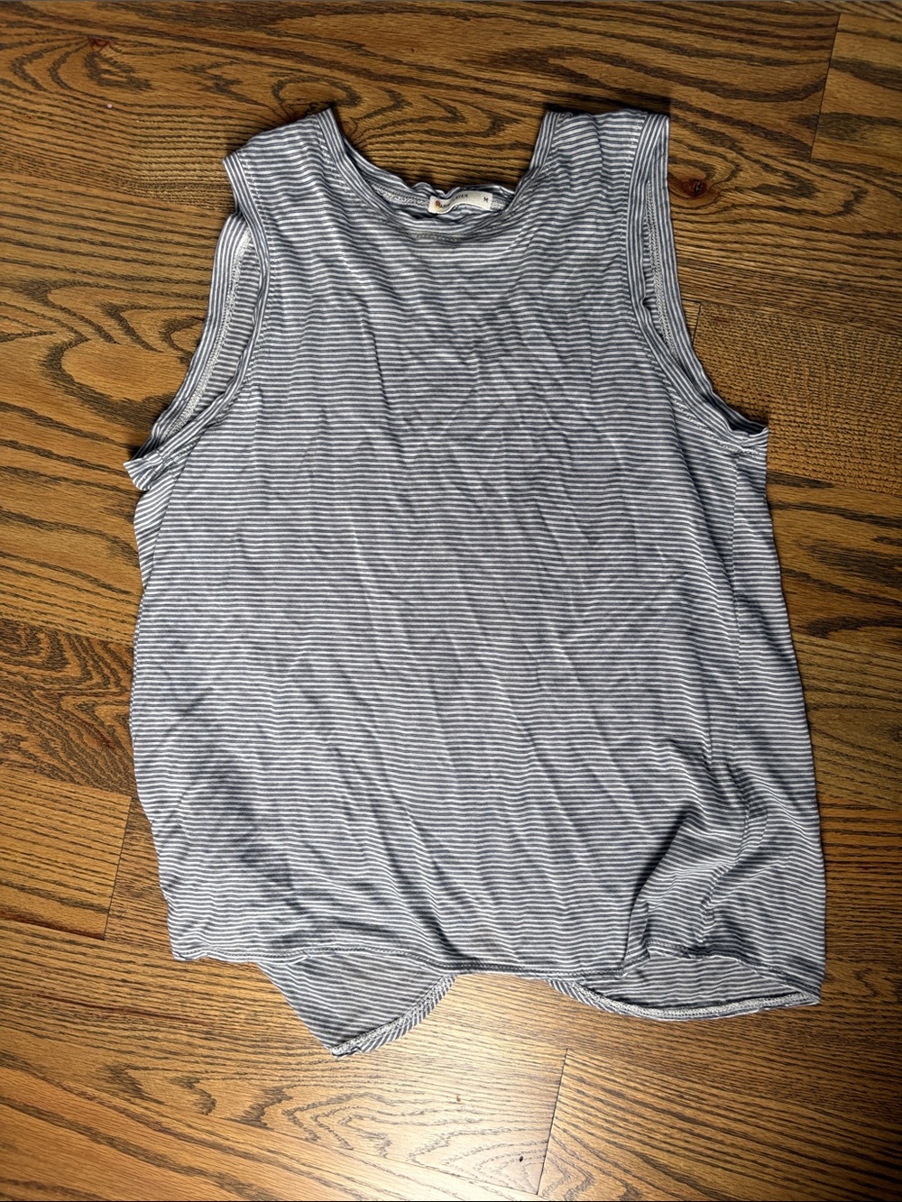 Marine Layer Striped Split Back Tank in Gray and White, M